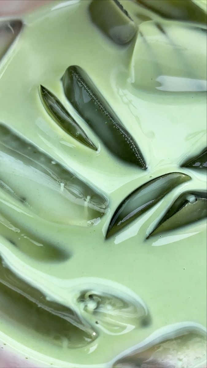 Matcha Cream Closeup Aesthetic.jpg Wallpaper