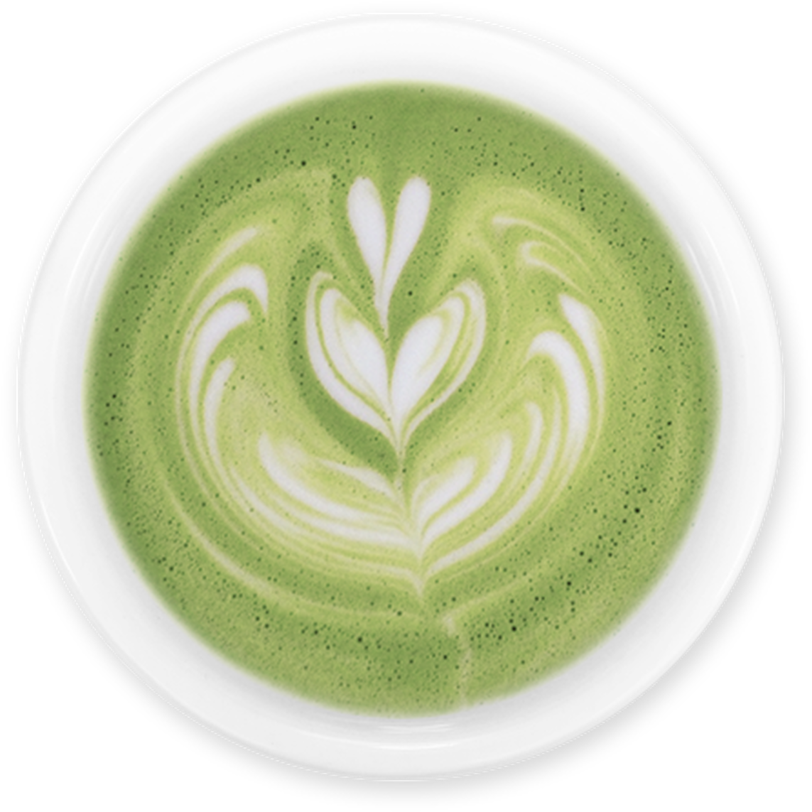 Matcha Latte Art Top View PNG