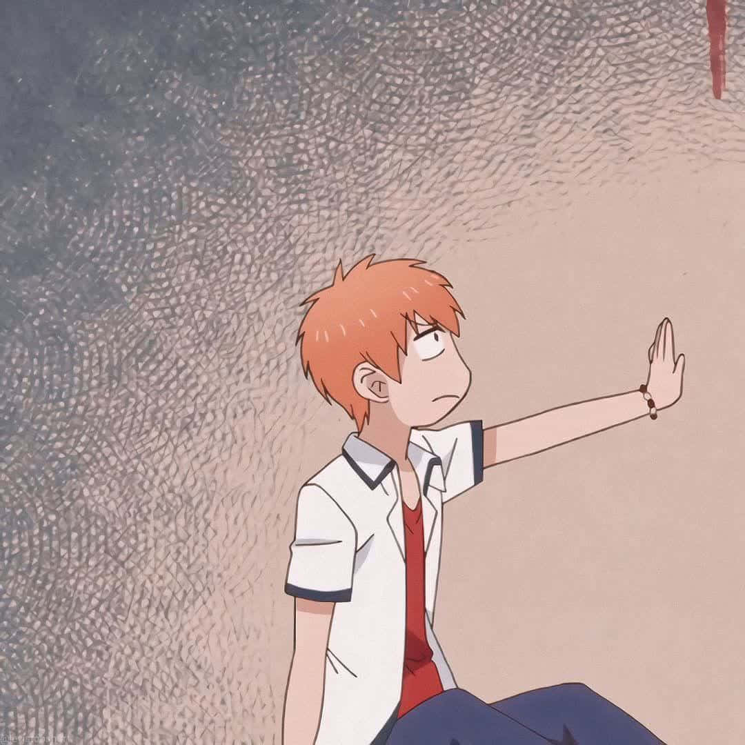 Orangehårigpojke Matchande Anime Profilbild.