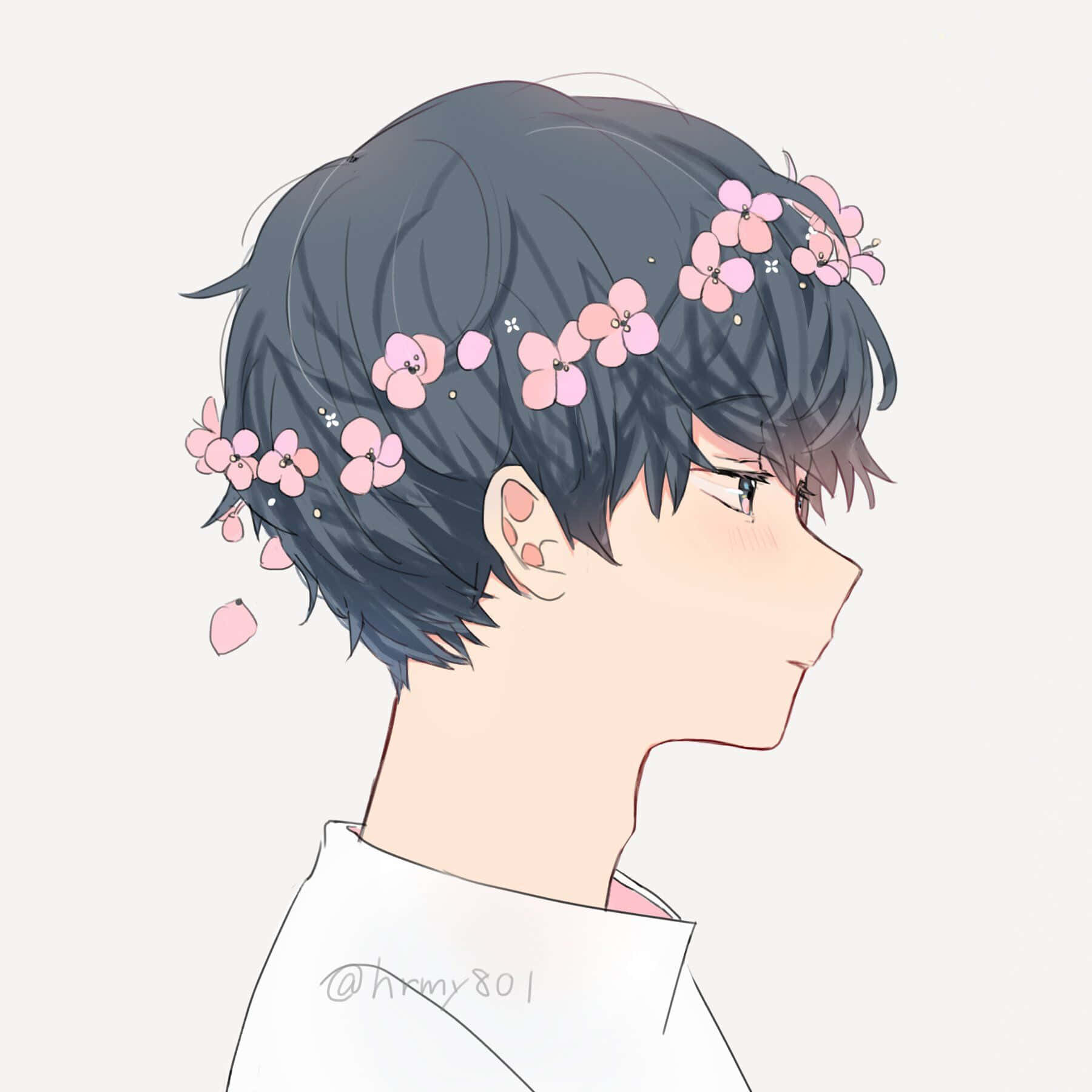 Boy With Flowers Matching Anime Profile Picture