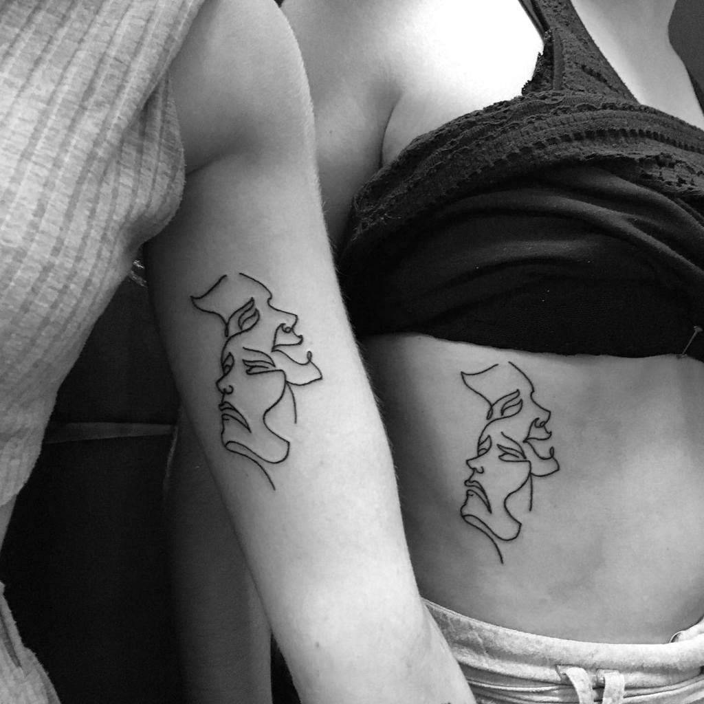 Profile tattoo | Face tattoos for women, Line drawing tattoos, Line tattoos