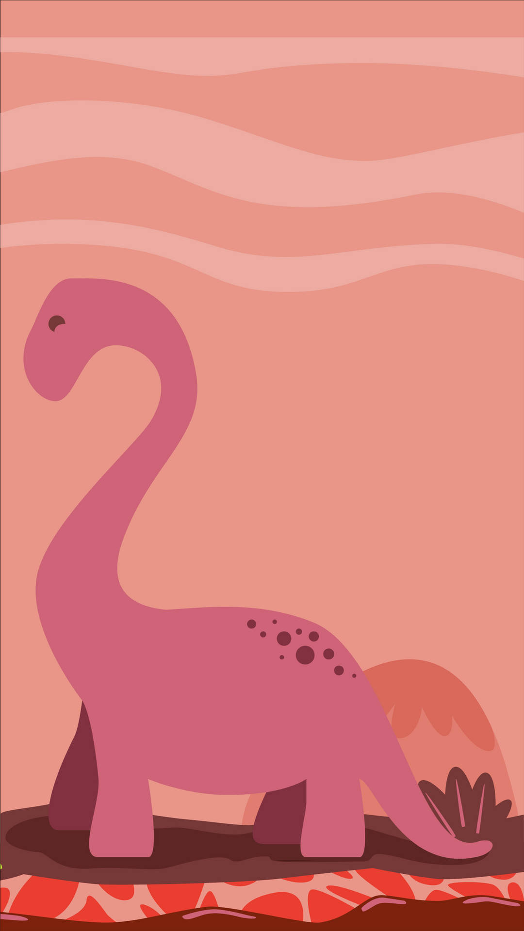 Matching Couple Pink Dinosaur Wallpaper
