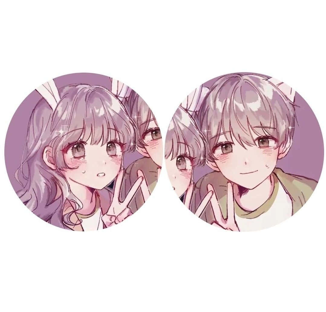 Matching profile pictures for a couple, featuring anime characters