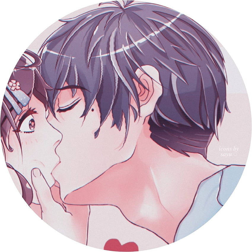 Matching PFP For Couples Shocked Kiss Wallpaper