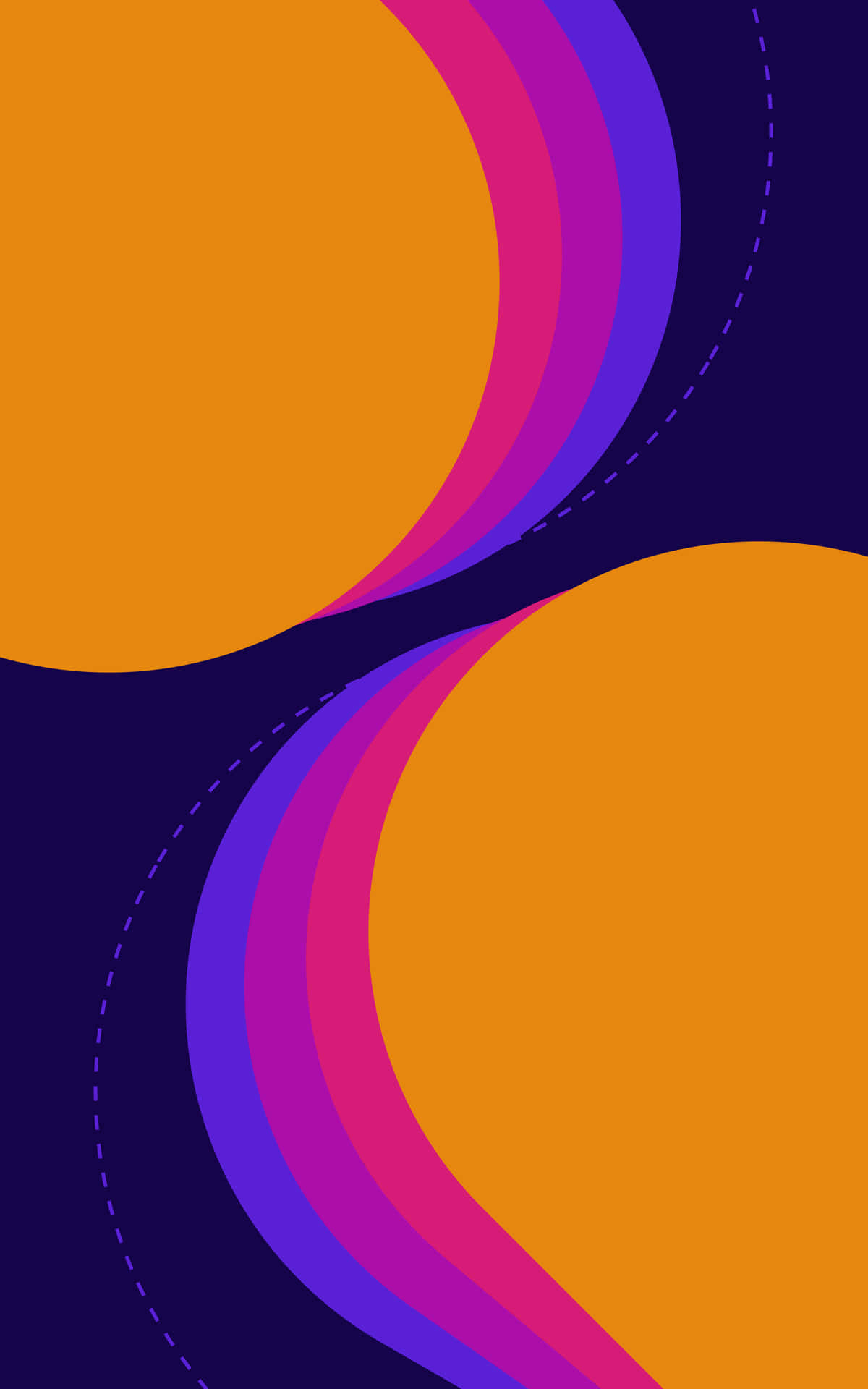 An Orange And Purple Background With Waves