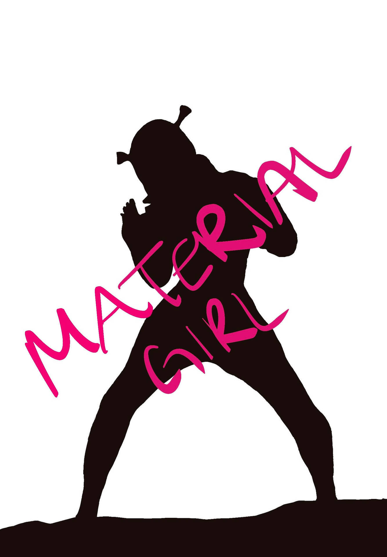 Materialgirl - Eine Silhouette Eines Mädchens In Einem Pinken Shirt. Wallpaper