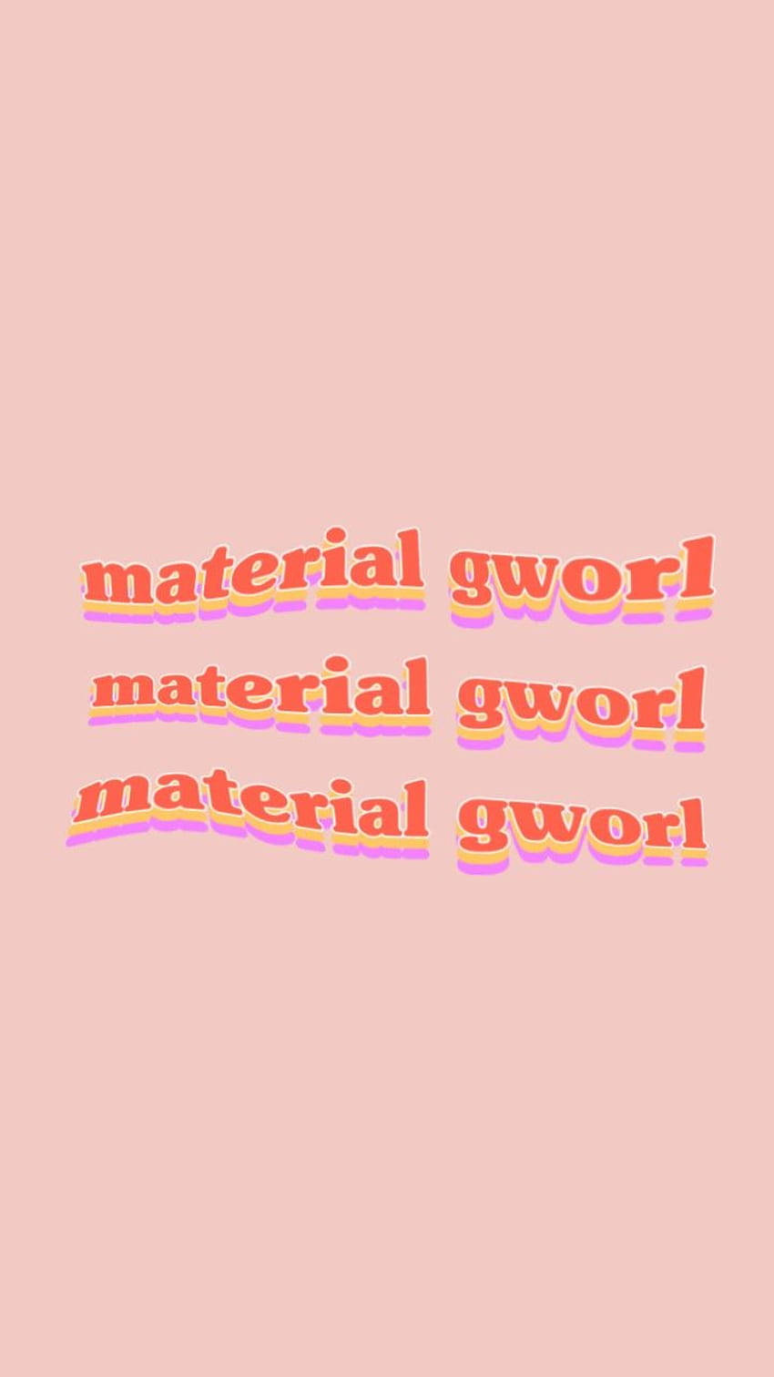 Materialt Dystert - et lyserødt baggrund med ordene Material Dystert Wallpaper