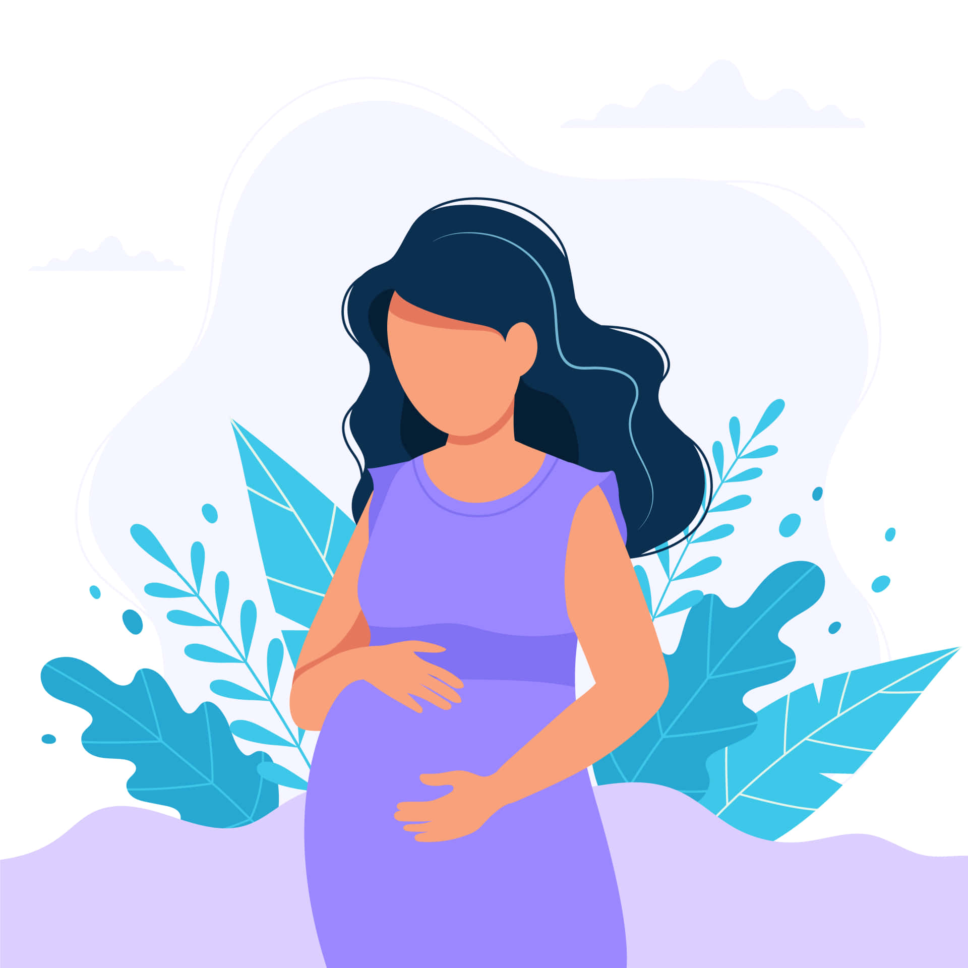 Vektorbildeiner Schwangeren Frau Im Mutterschaftslook