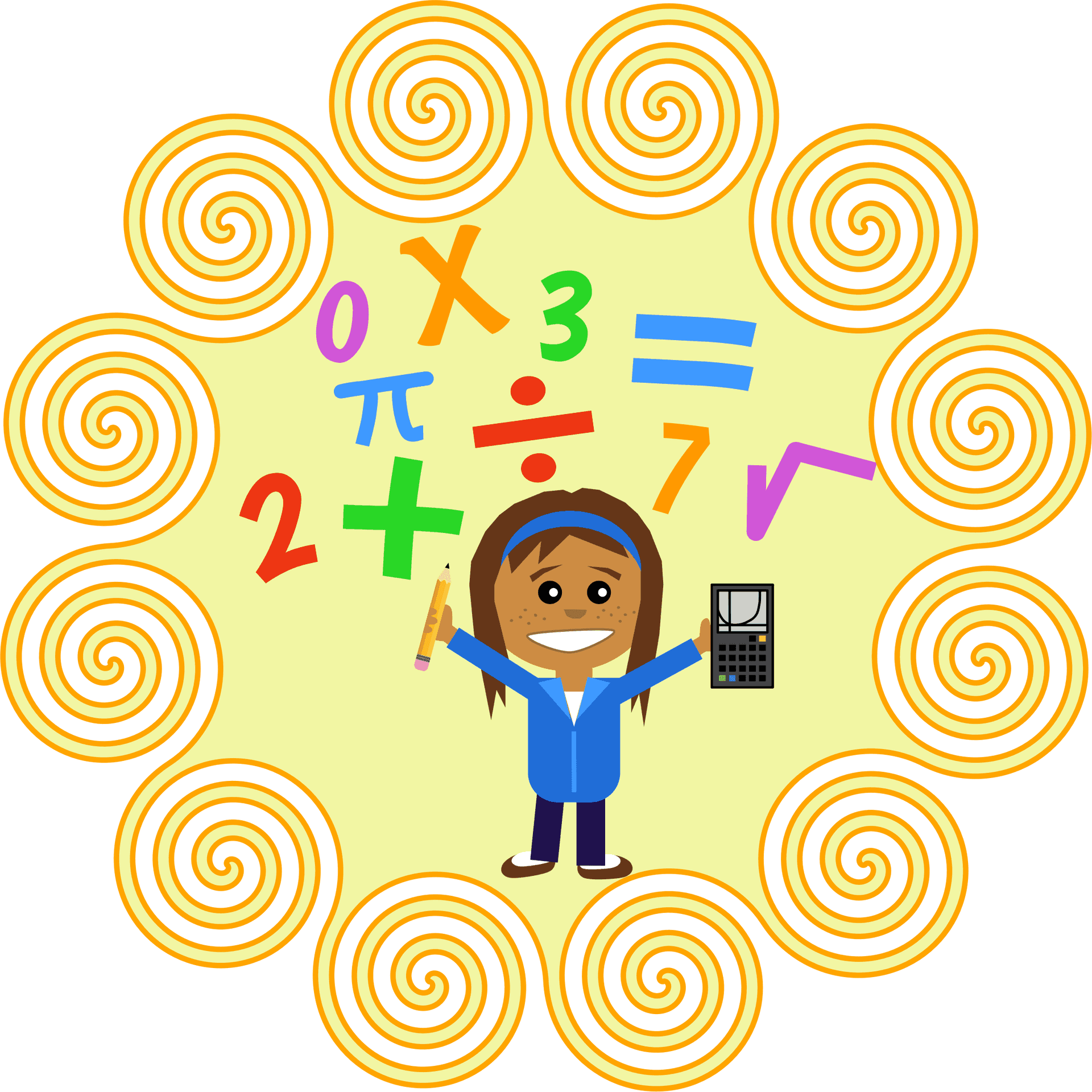 Math Learning Adventure Cartoon PNG
