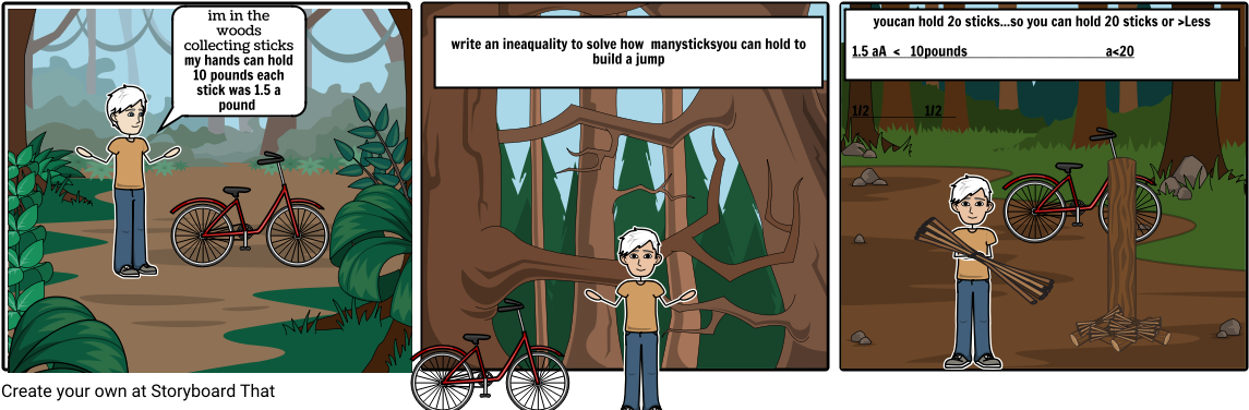 Math Problem Comic Strip Woods Scenario PNG