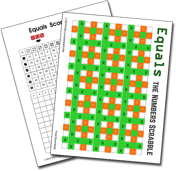 Math Scrabble Board Game Sheets PNG