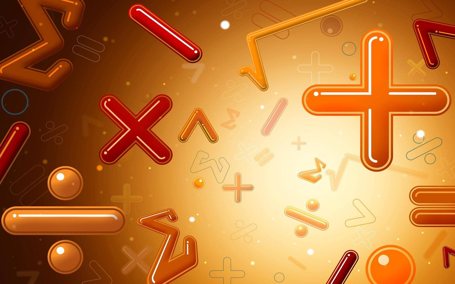Math Symbols In Orange Wallpaper