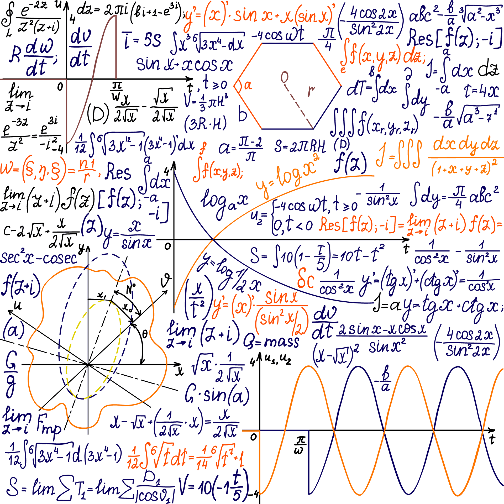 Mathematical Concepts Collage PNG