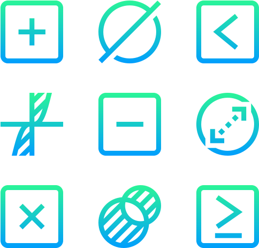 Mathematical Operation Icons Set PNG
