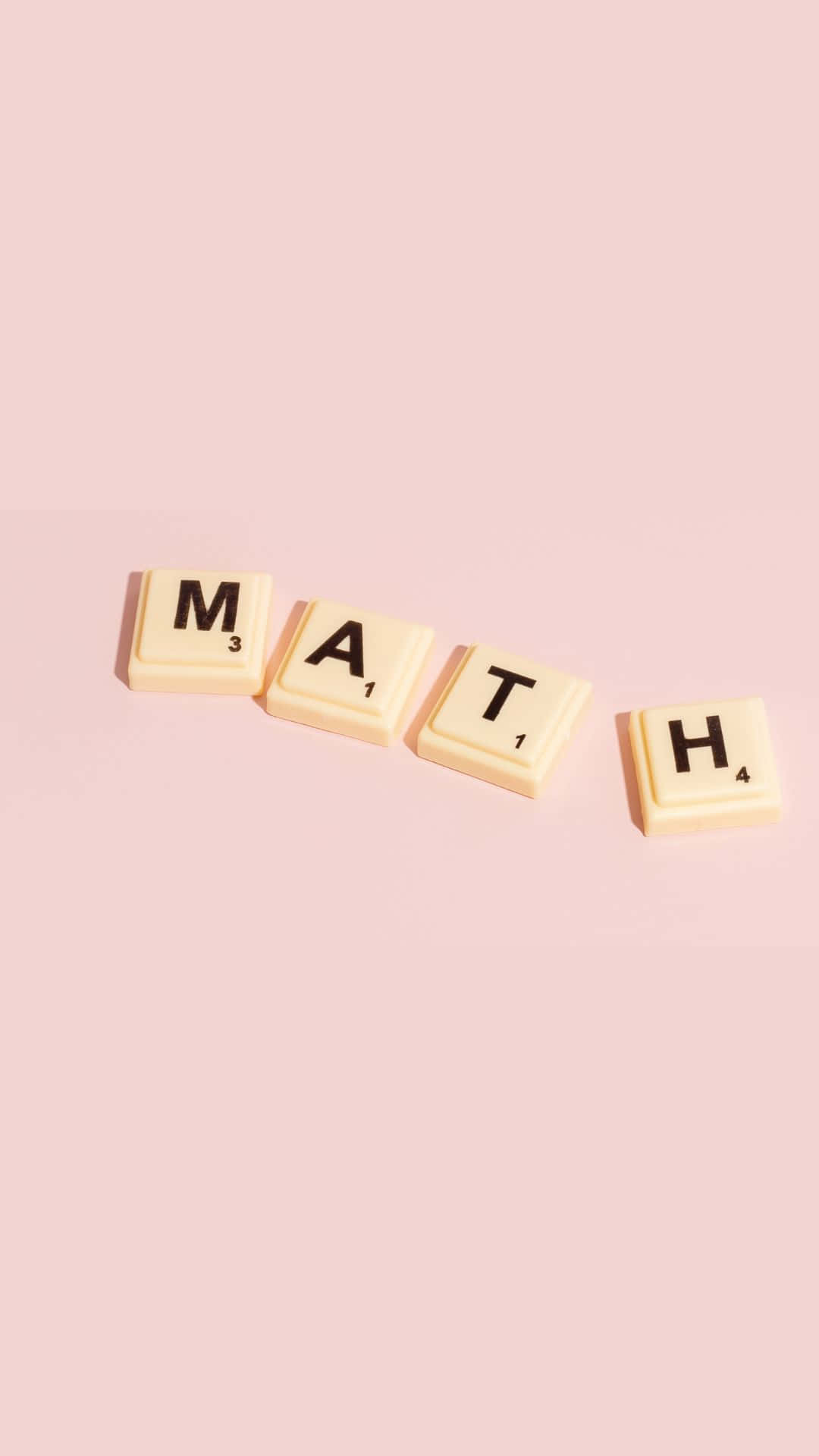 Mathematical_ Scrabble_ Tiles_ Pink_ Background Wallpaper