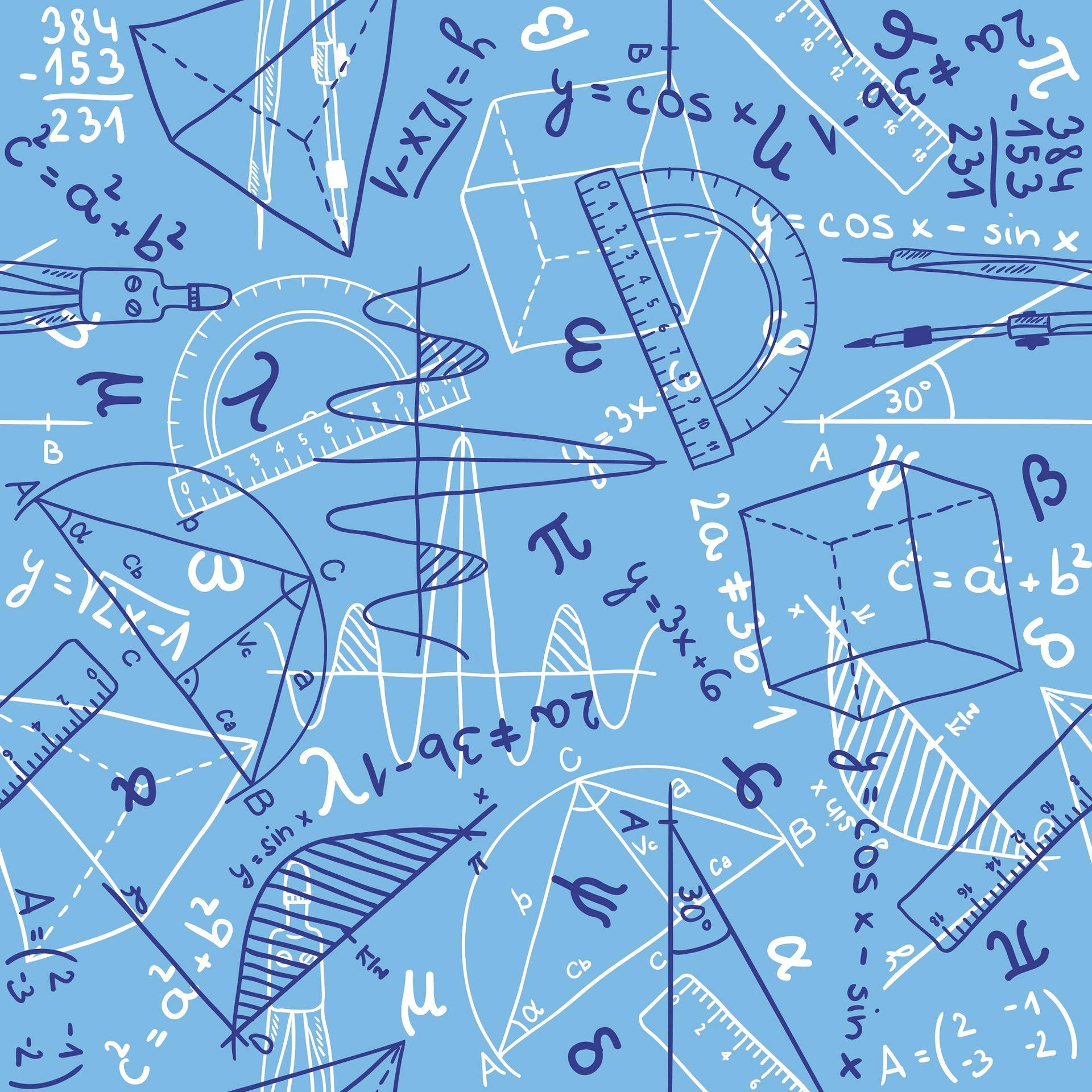 Matematik Algebra og Geometri Gentagne Mønster Tapet Wallpaper