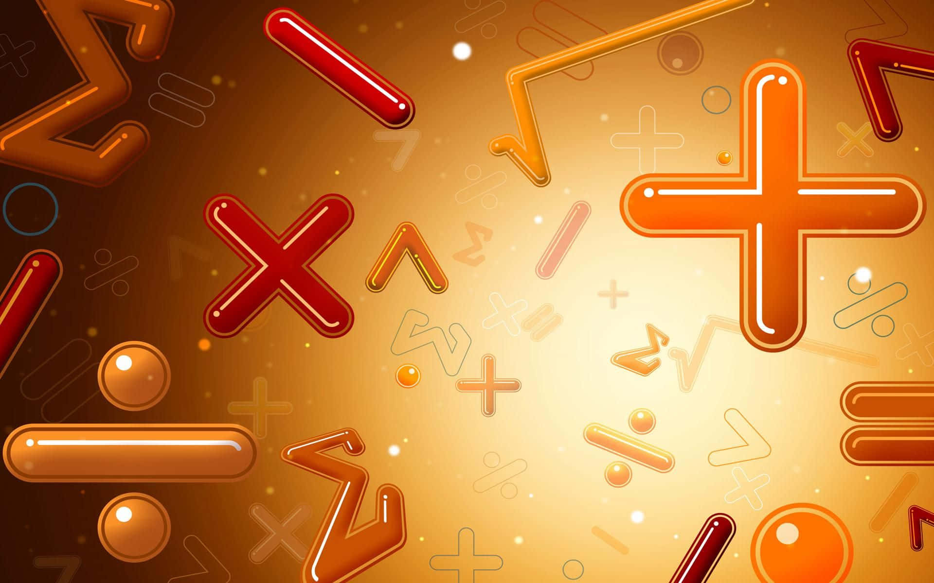 Matematiskasymboler Och Nummer På En Brun Bakgrund