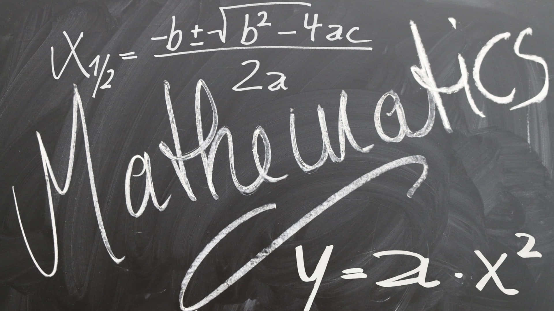 A Blackboard With The Word Mathematics Written On It