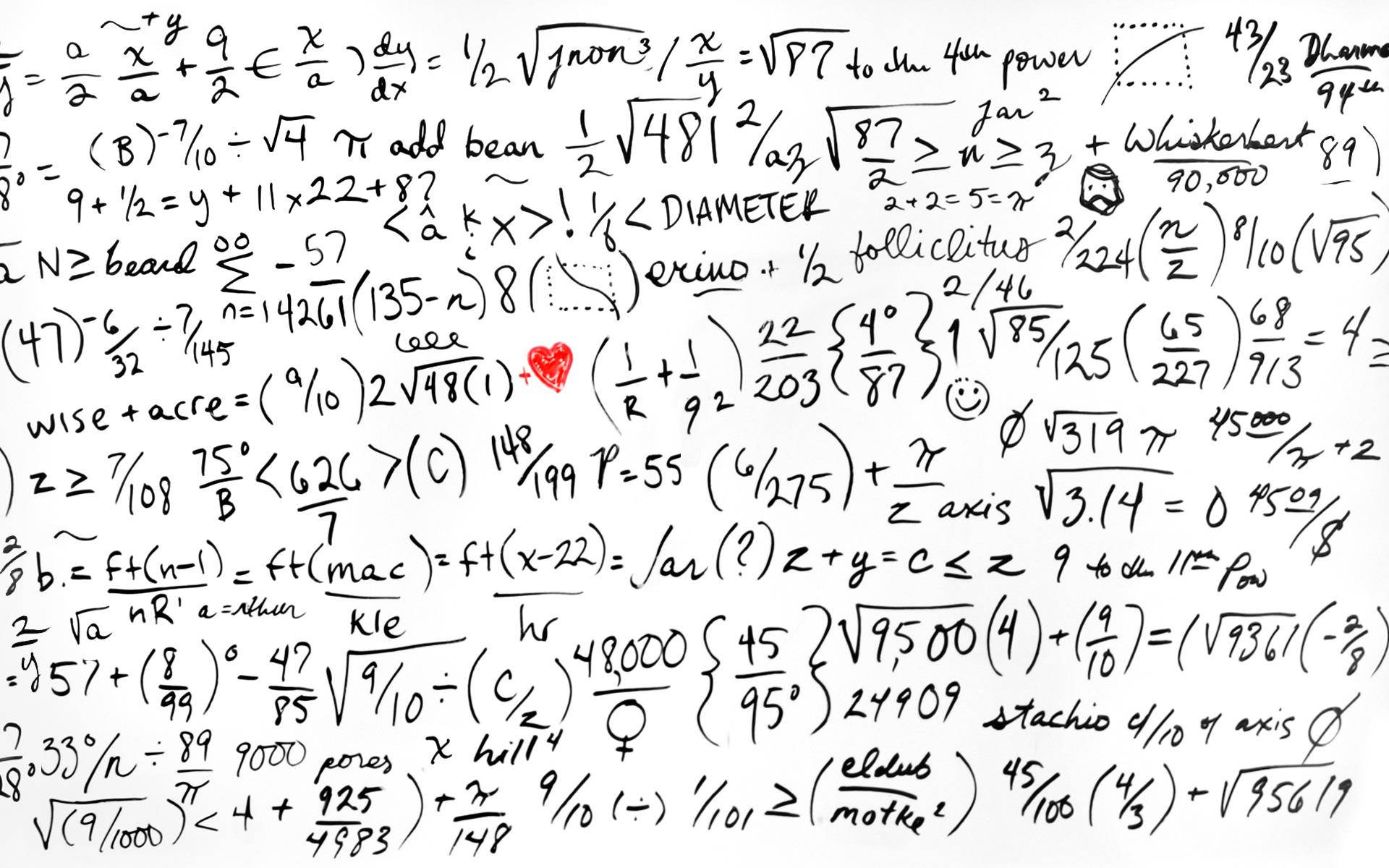 Mathematics Doodled Numbers And Equations Wallpaper