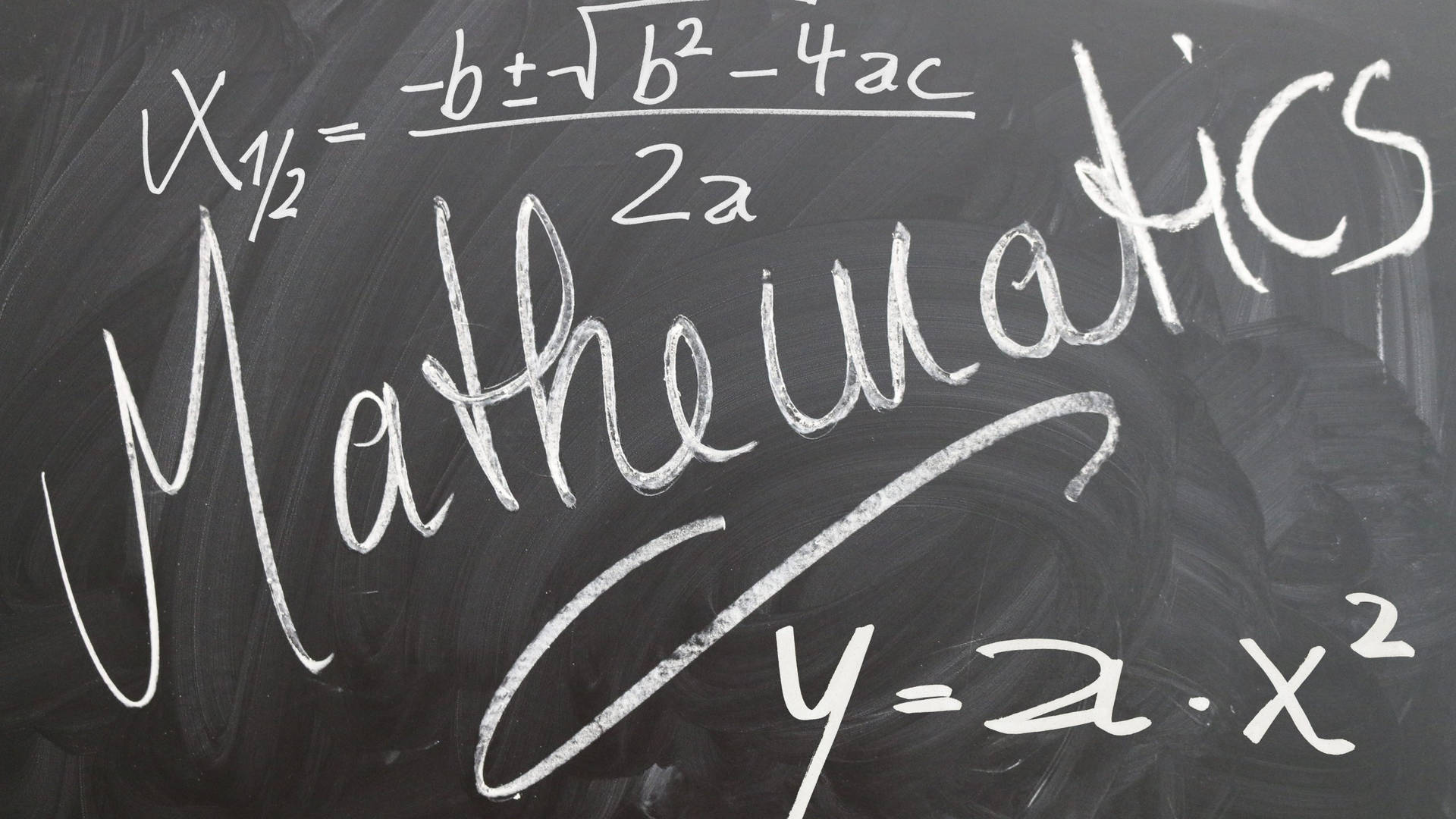 Mathematics On A Black Chalkboard Wallpaper