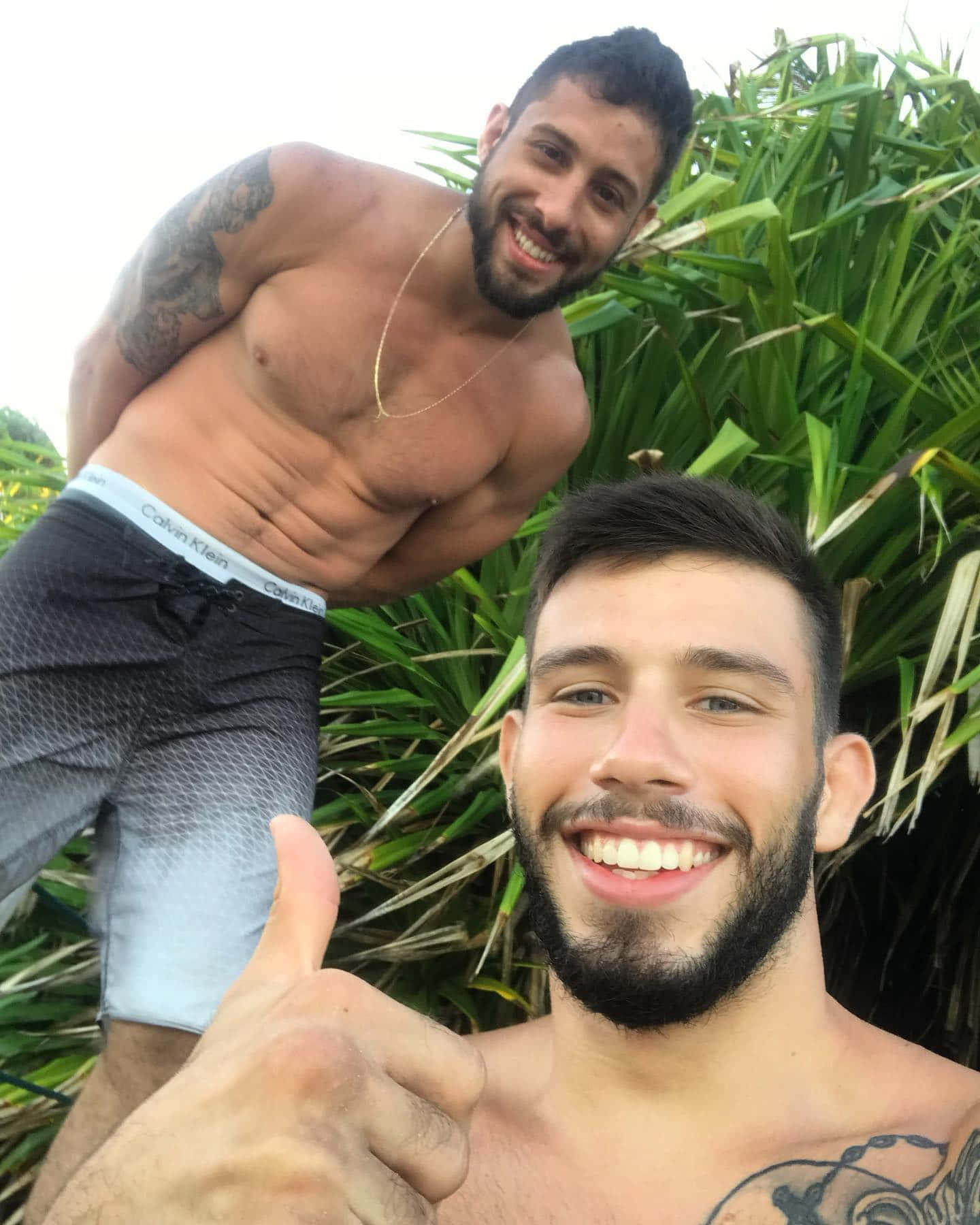 Matheus Nicolau And Friend In Grassy Background Wallpaper