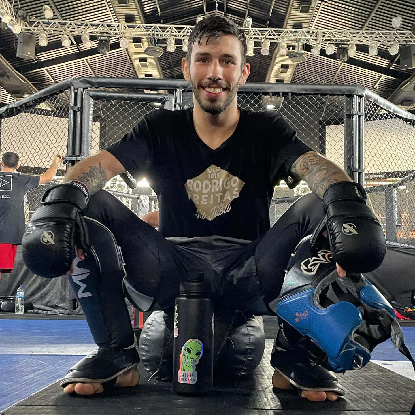 Matheus Nicolau With Boxing Gloves Background