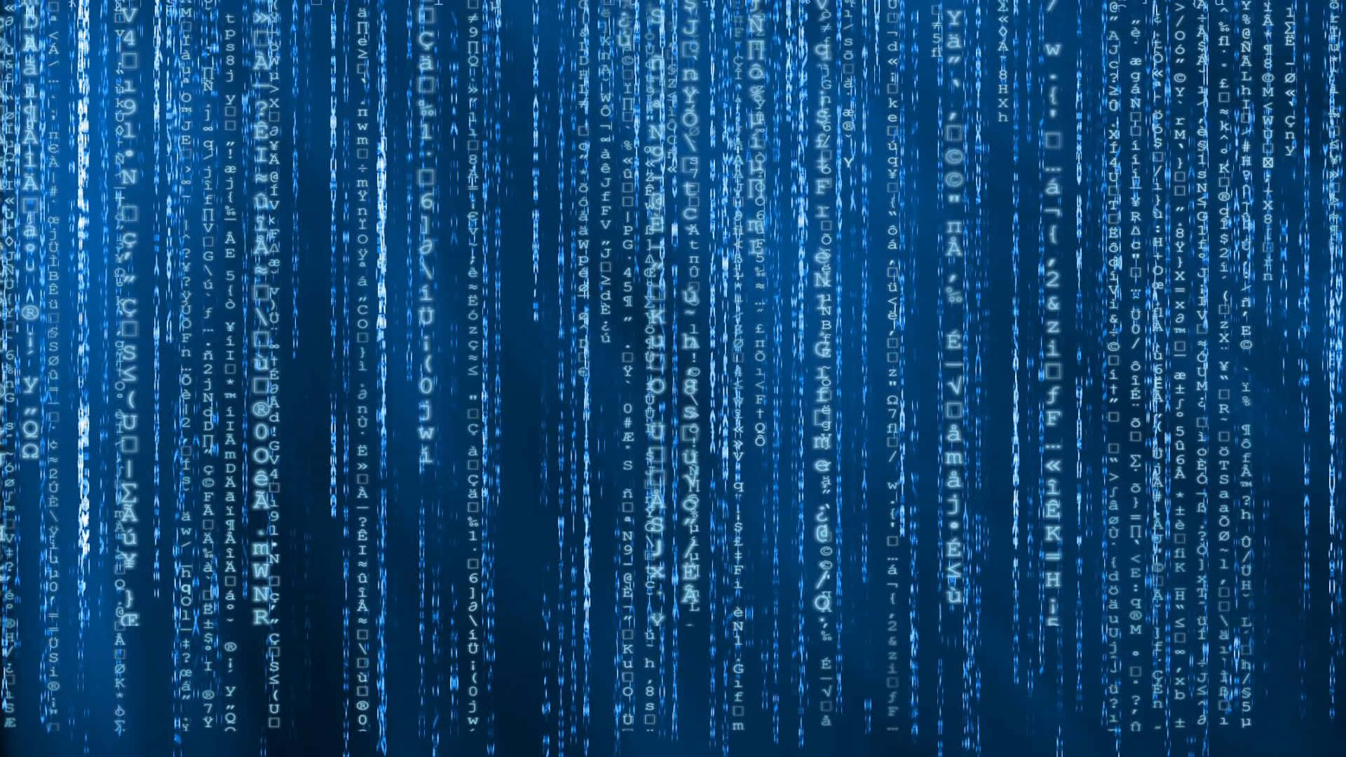 Einblauer Hintergrund Mit Einem Matrixcode.