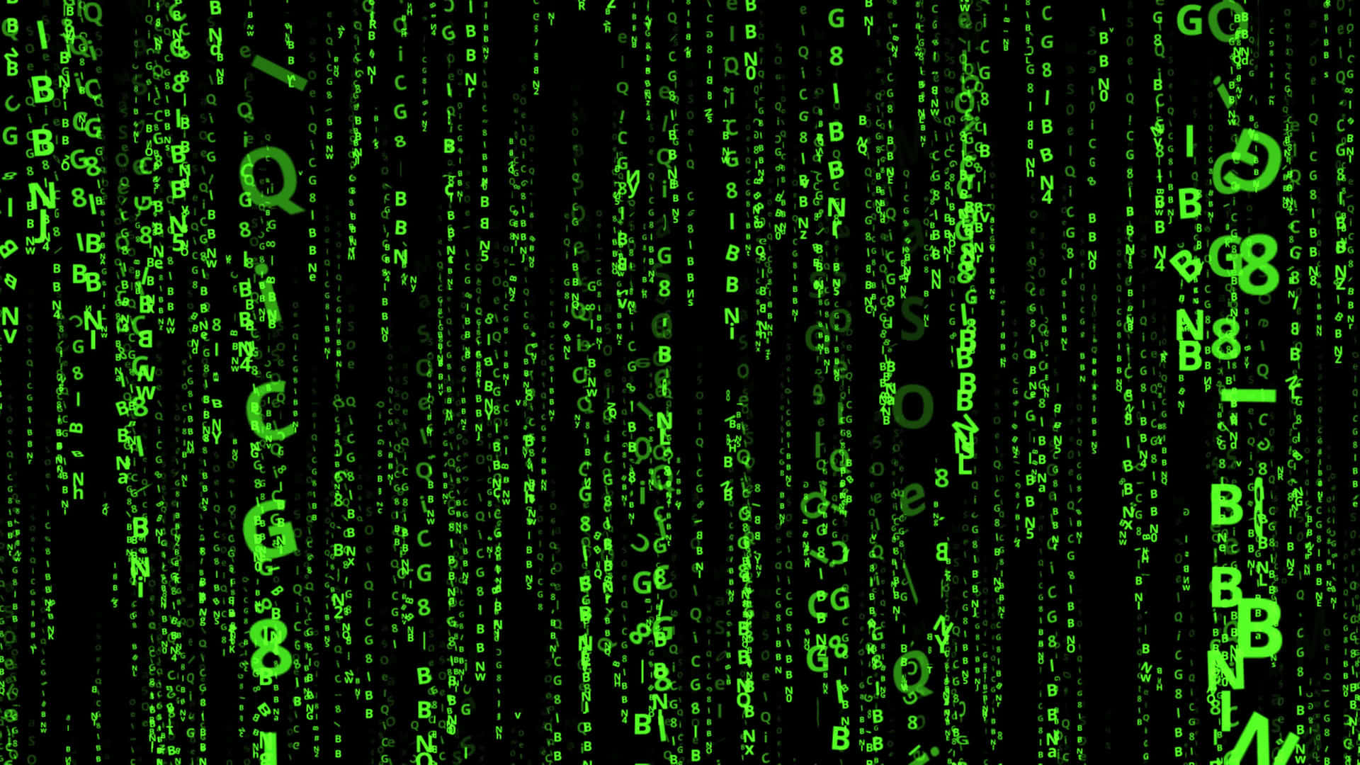 The Matrix Code In Green And Black Wallpaper