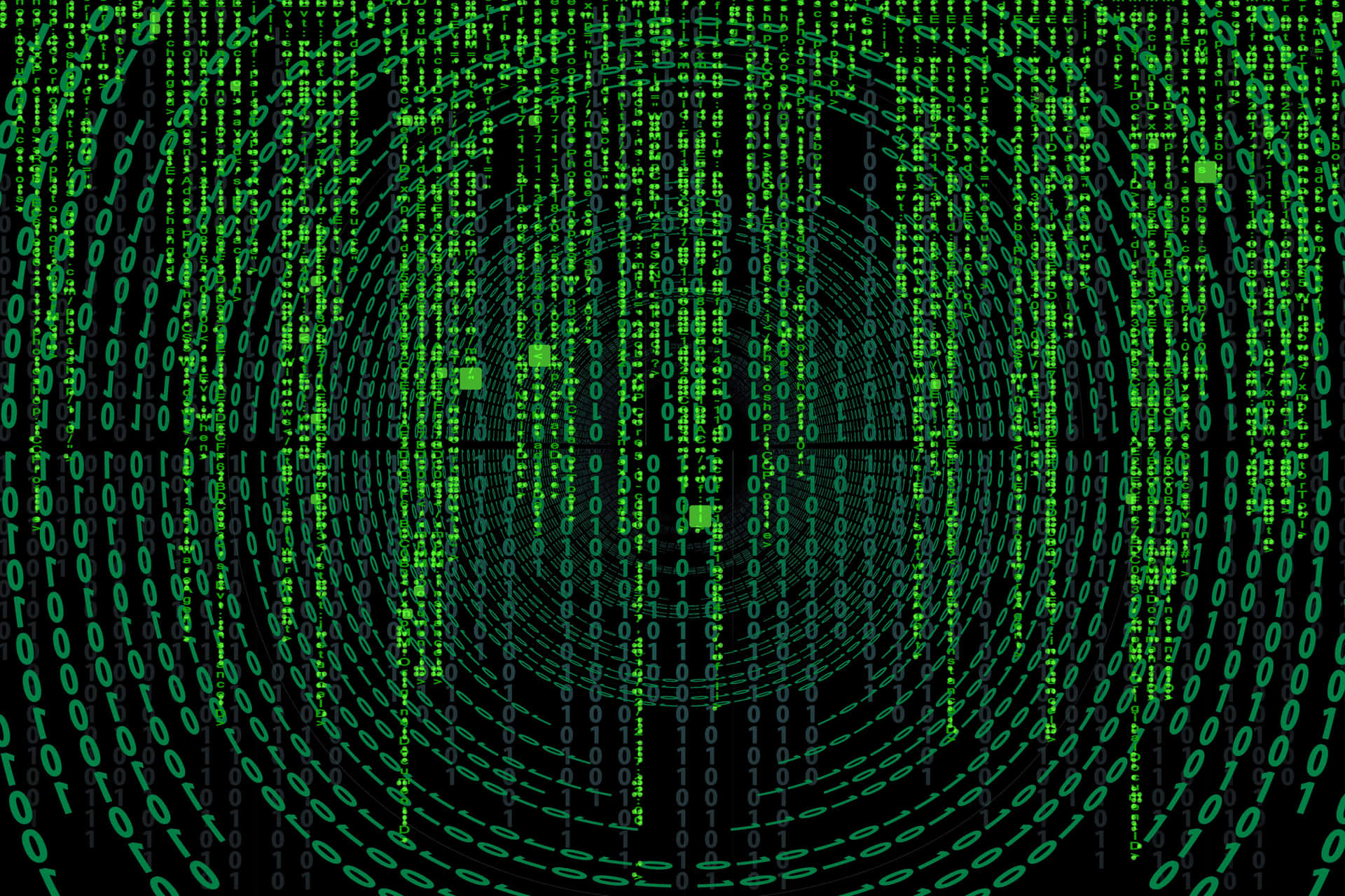 A Matrix Of Green Numbers On A Black Background Wallpaper
