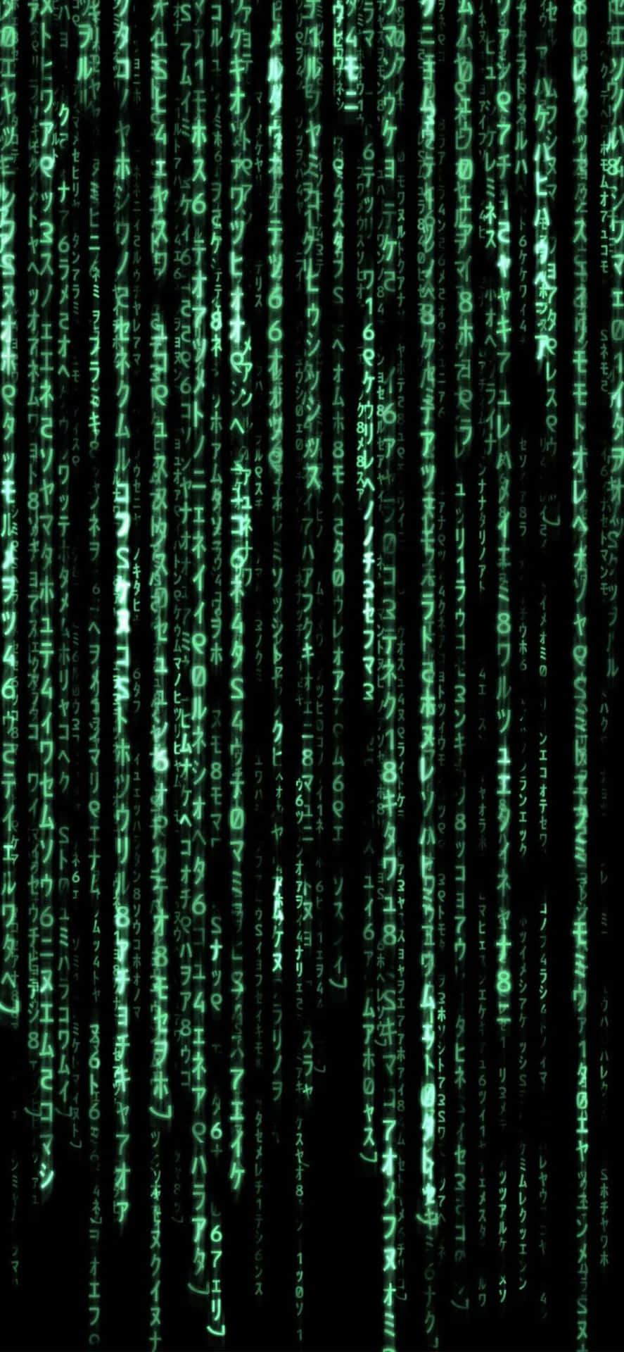 The Matrix Code Is Shown In Green Wallpaper