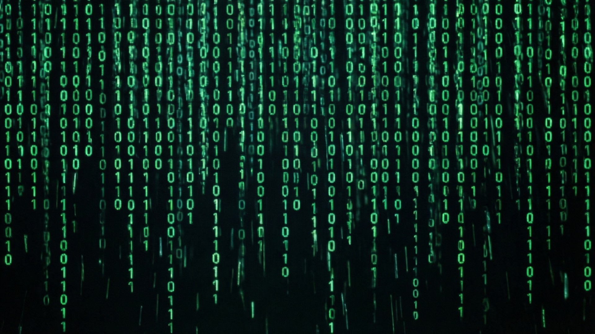 En matrix-inspirerad laddningsbakgrund med grön binär kod regn.