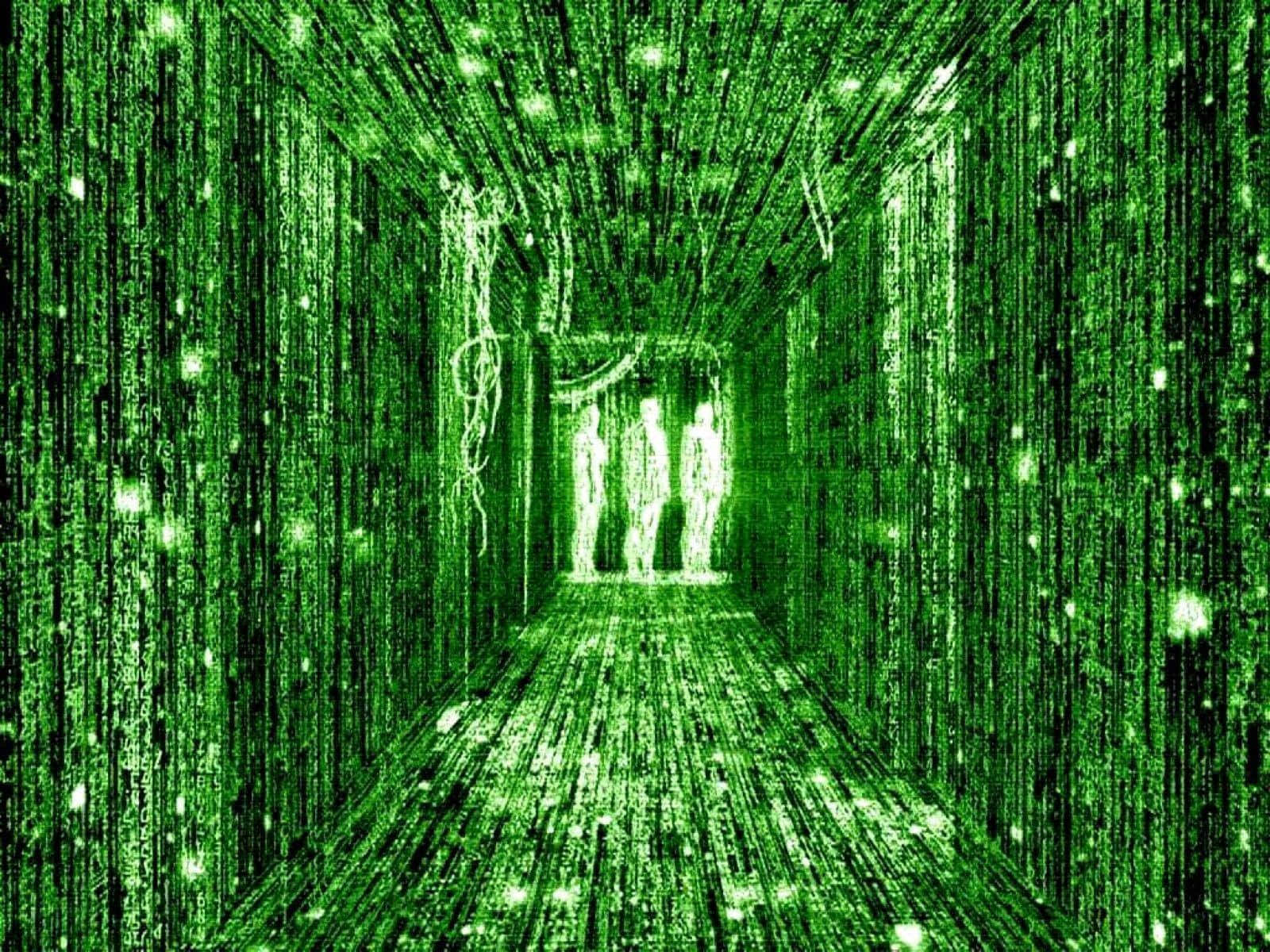 Förloradig I Matrix Zoom-världen Medan Du Utforskar Denna 3d-animationsbakgrund.