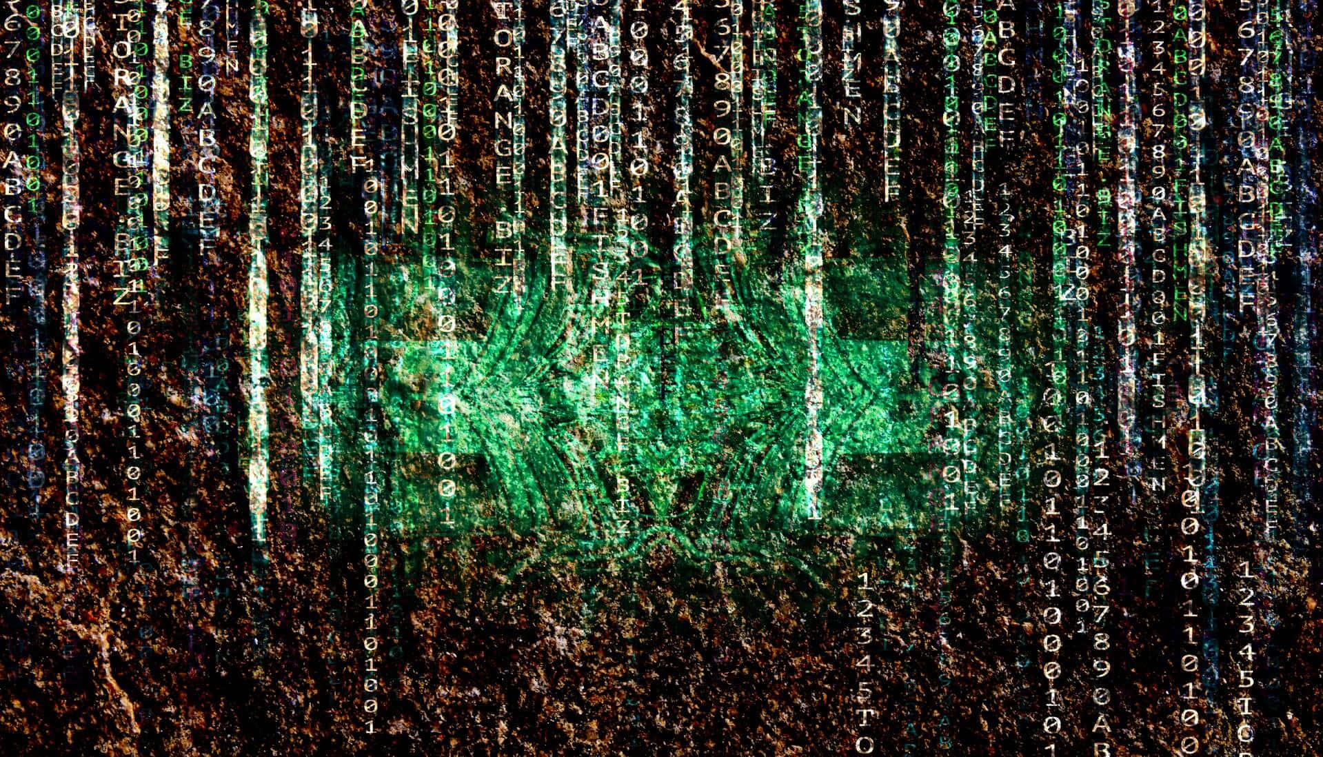A Green Matrix Code With A Green Background