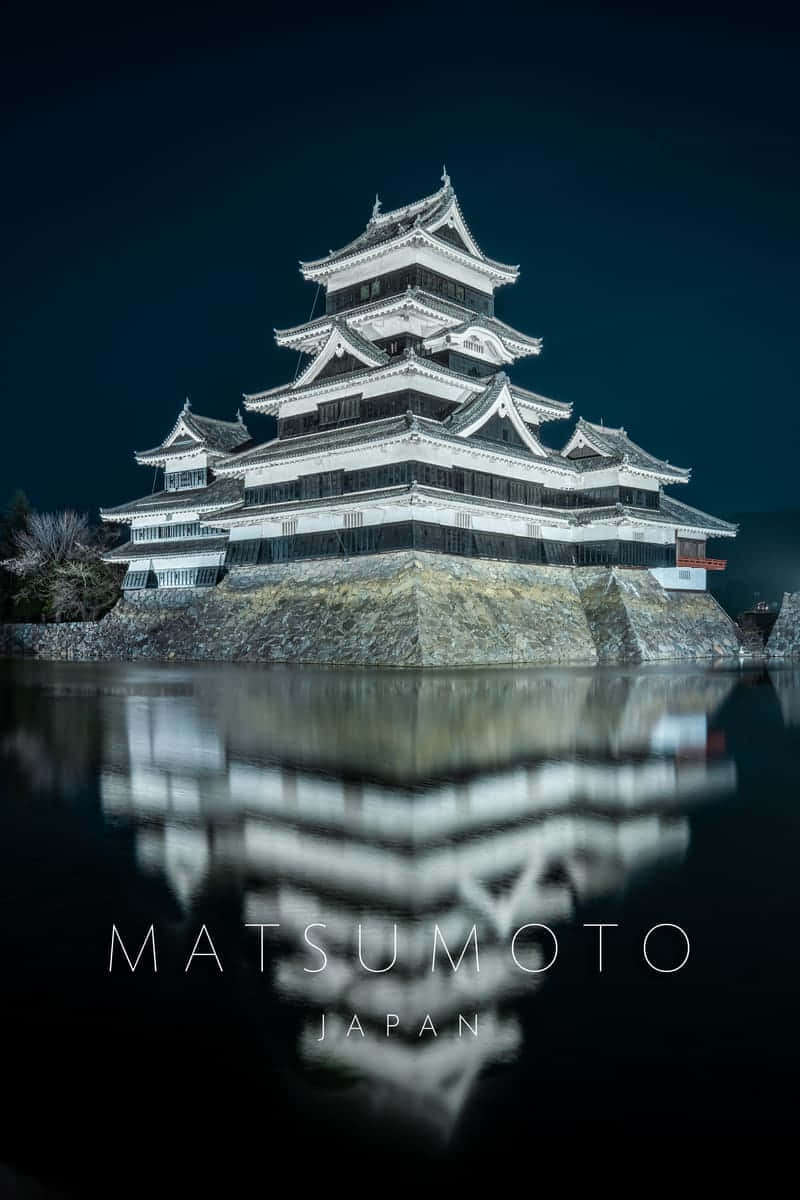 Matsumoto Castle Evening Shot With Accent Lights Wallpaper