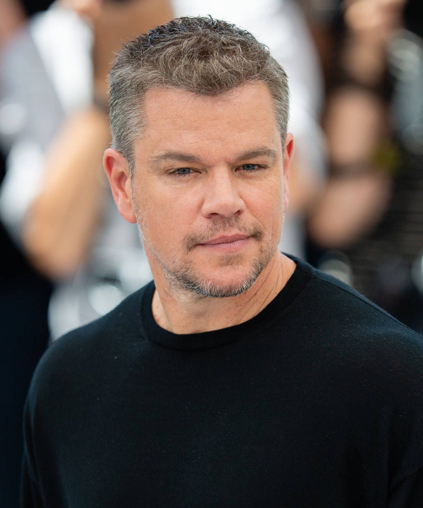 Matt Damon Casual In Black Wallpaper