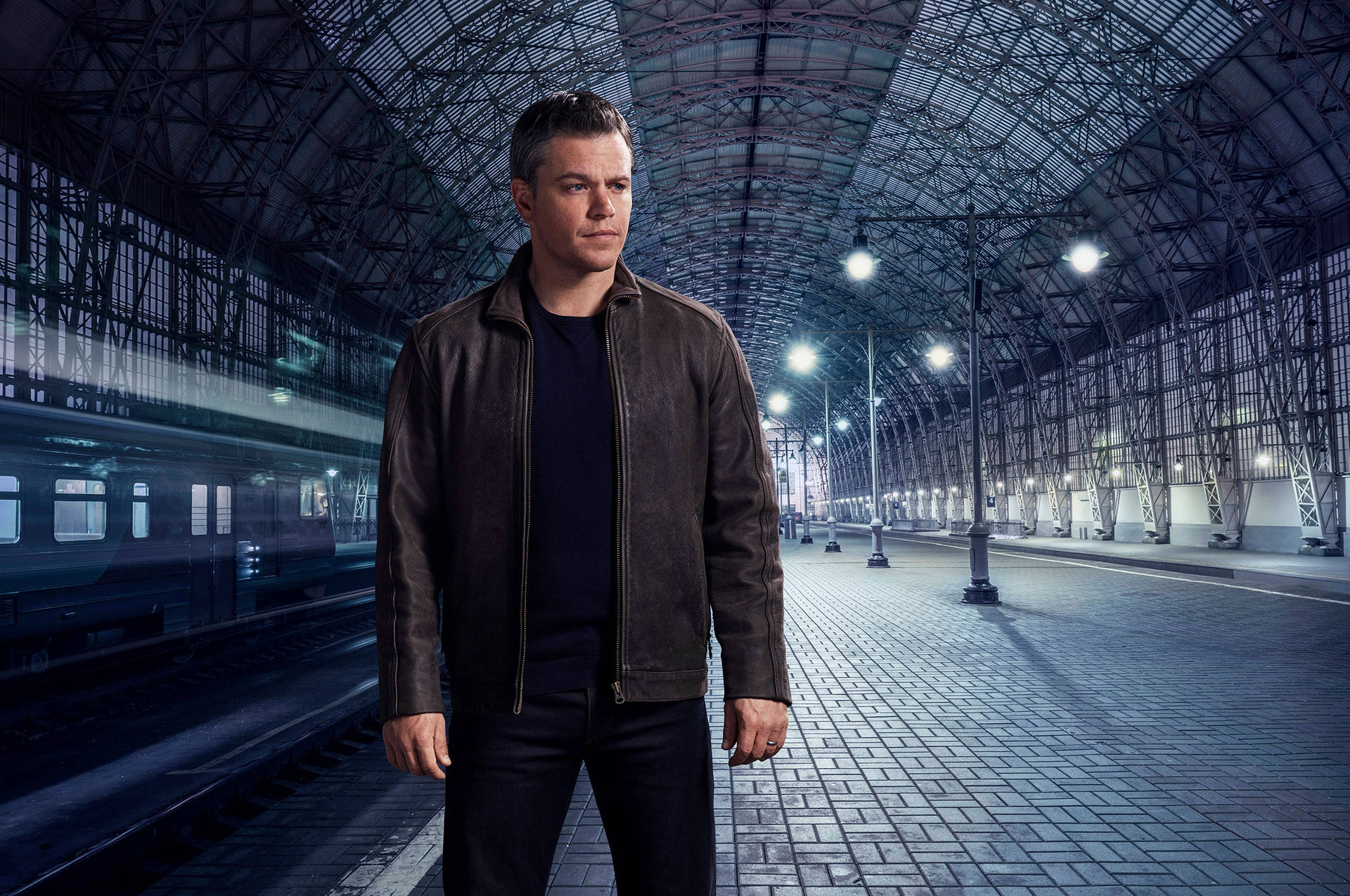 Ikonisk Bourne Jacket Wallpaper med Matt Damon Wallpaper