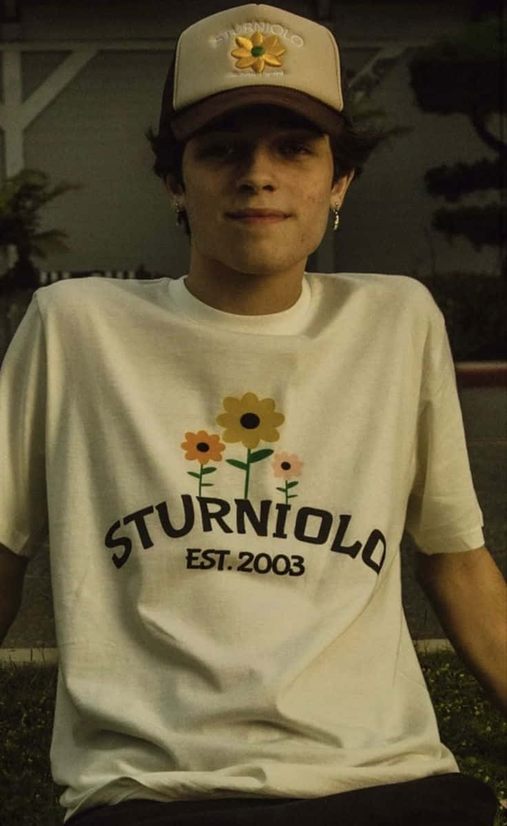 Matt Sturniolo Floral Branded T Shirt Wallpaper