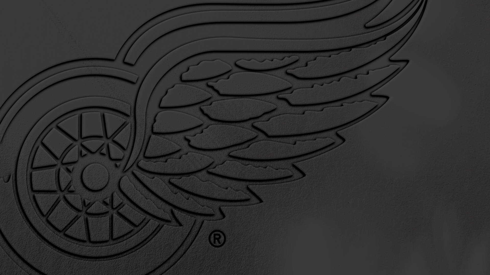 Matte Black Detroit Red Wings Logo Wallpaper