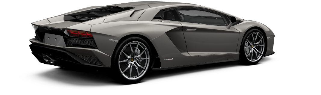 Matte Black Lamborghini Aventador Side View PNG