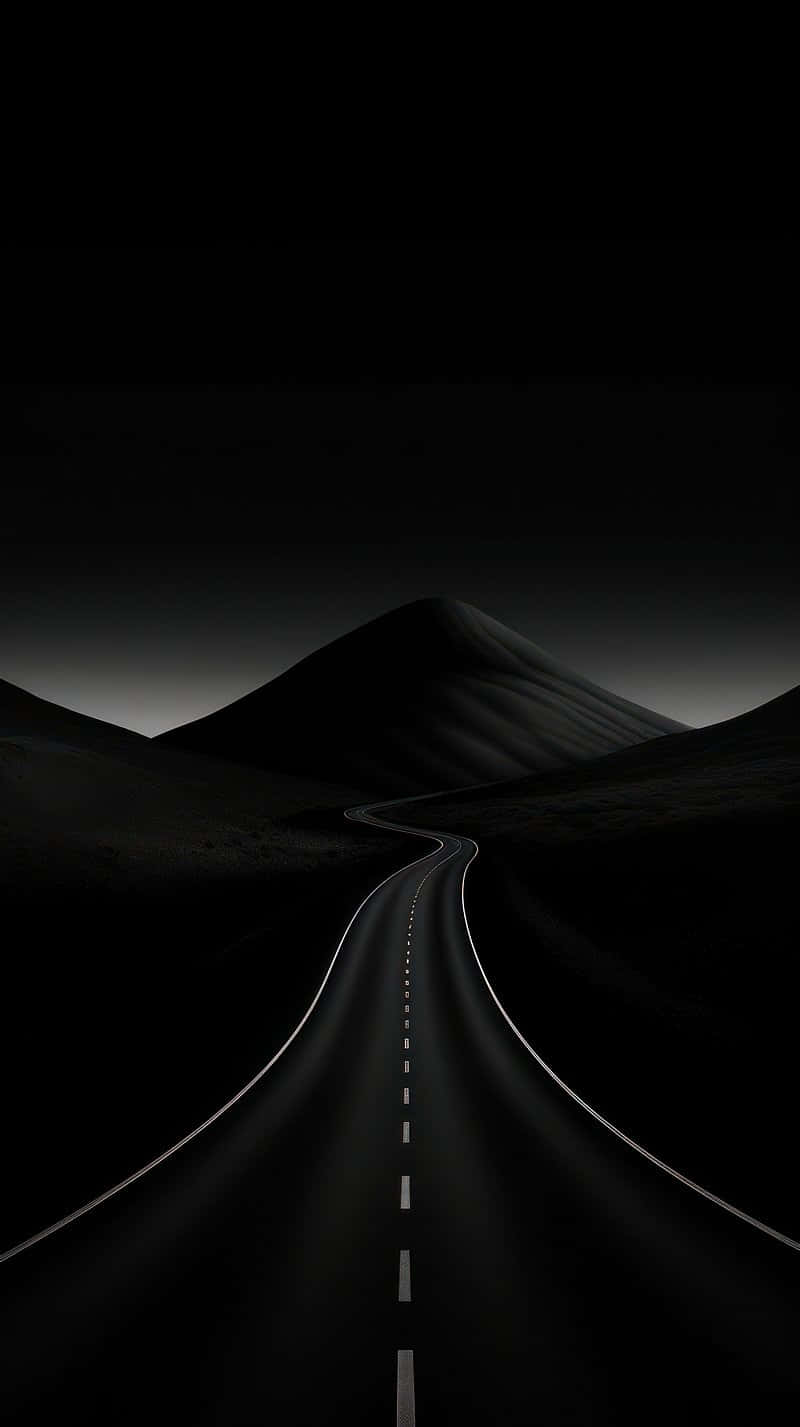 Matte Black Road Desert Night Wallpaper
