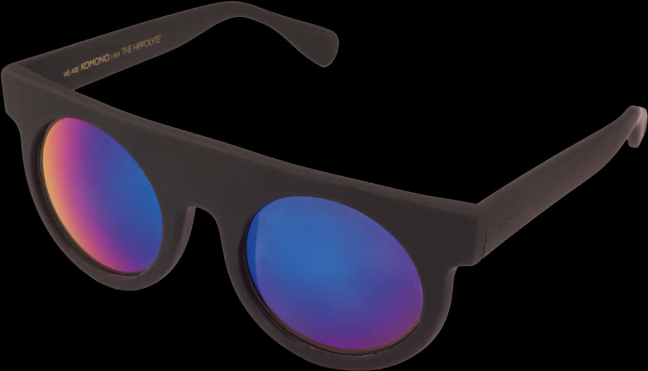 Matte Black Sunglasseswith Reflective Lenses PNG