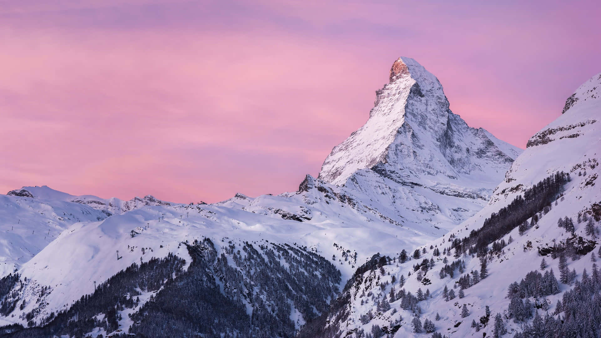 Matterhorn Pinkish Sky Wallpaper