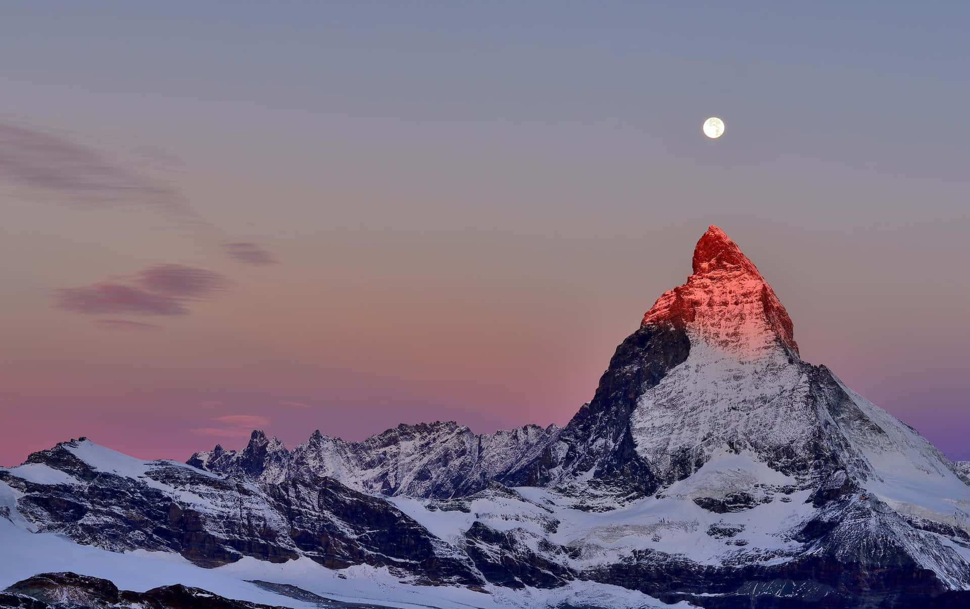 Matterhorn Pointing At The Moon Wallpaper