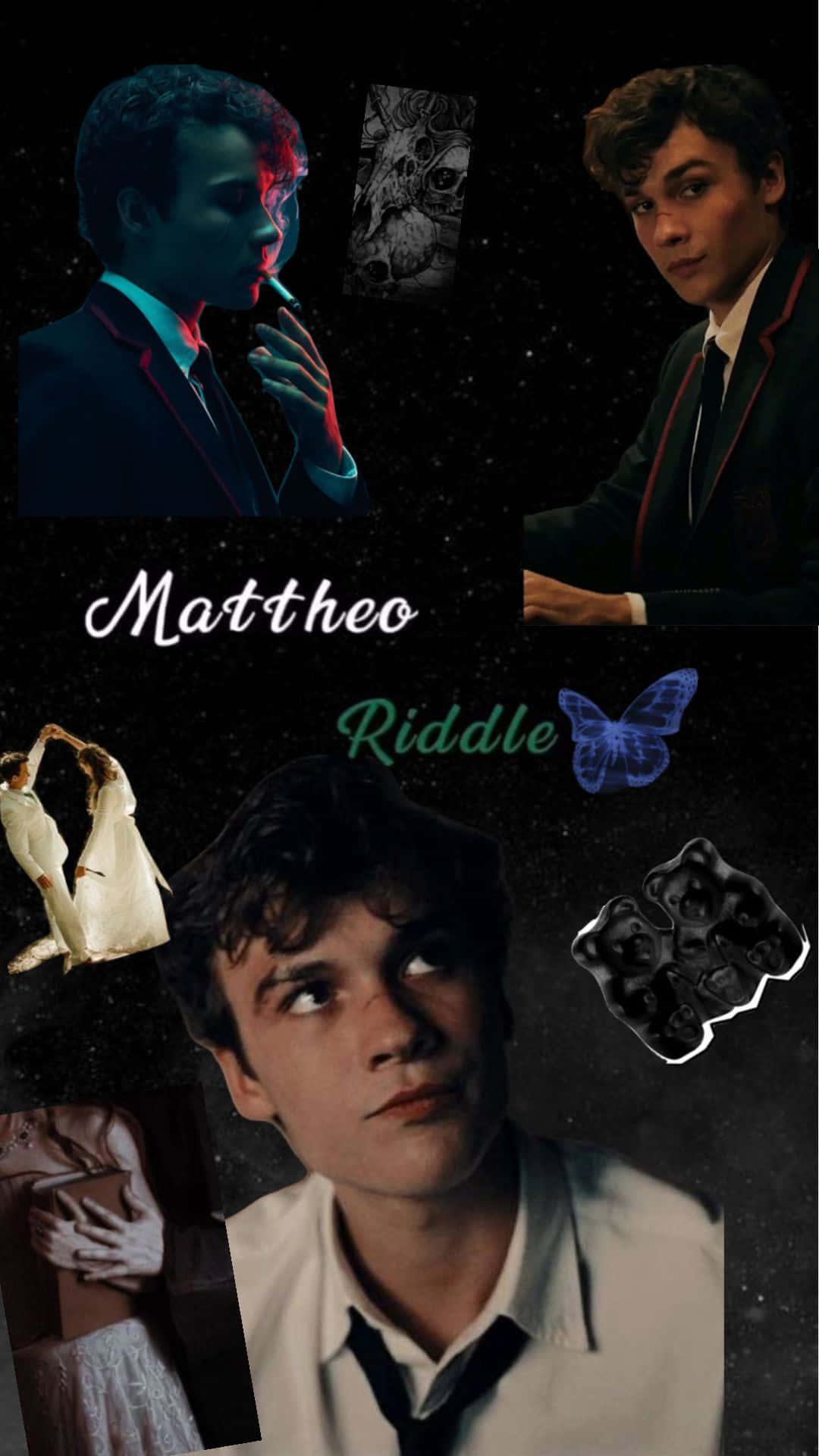 Mattheo Riddle Collage Wallpaper