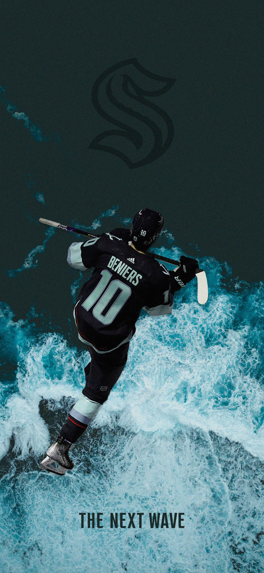 Jugadorde Hockey Sobre Hielo Matty Beniers De Seattle Kraken. Fondo de pantalla