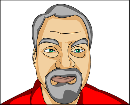 Mature Man Cartoon Portrait PNG