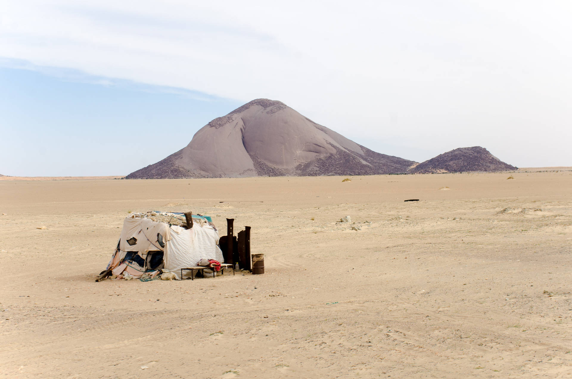 Mauritania Desert Under Clear Sky Background