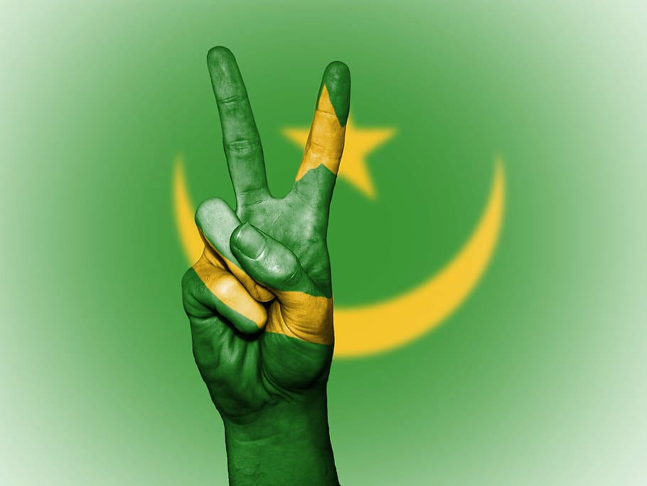 Mauritania Flag Peace Sign Wallpaper