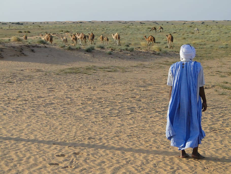 Mauritania Person In Blue Wallpaper