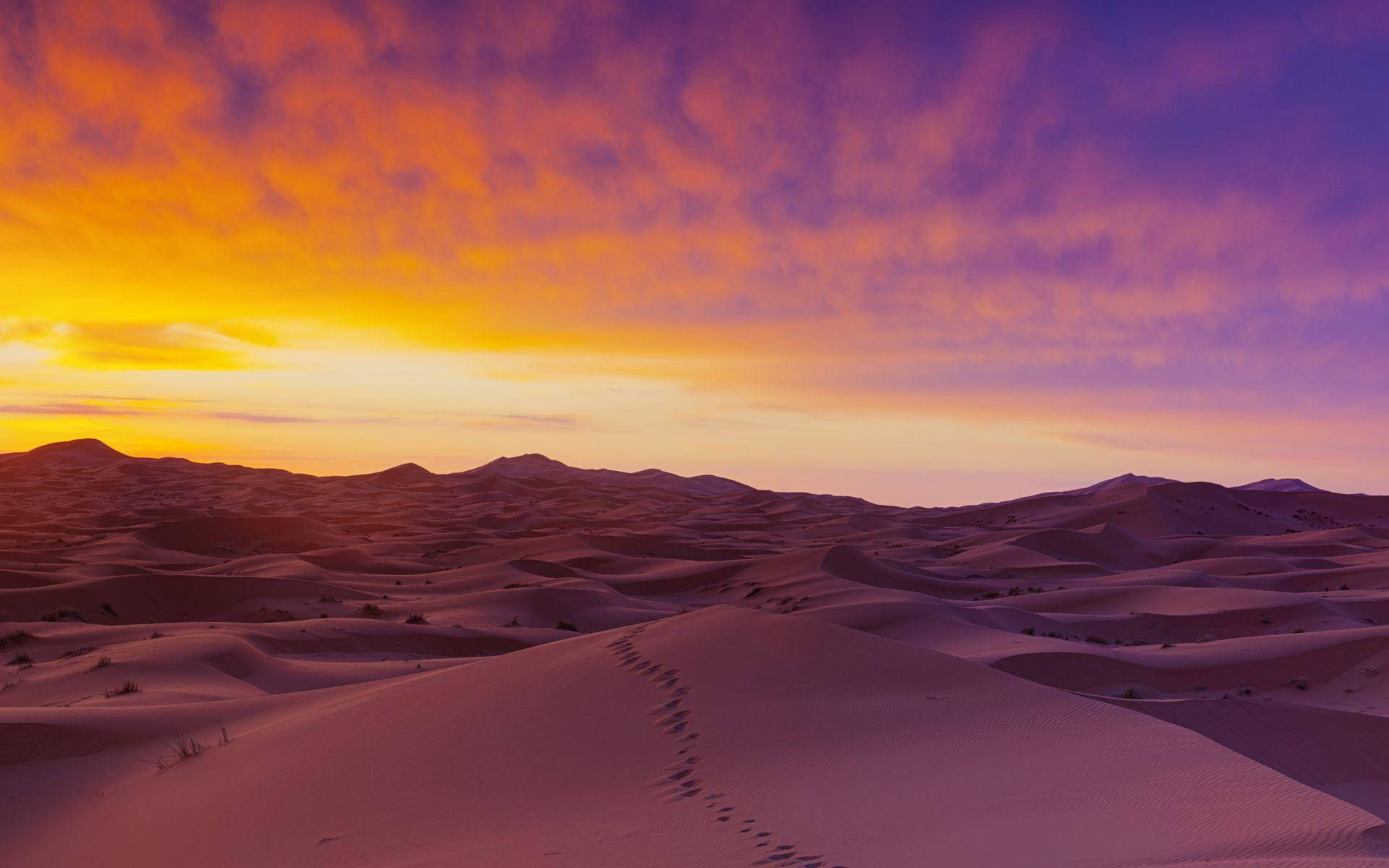 Mauritania Purple Sunset Sky Wallpaper